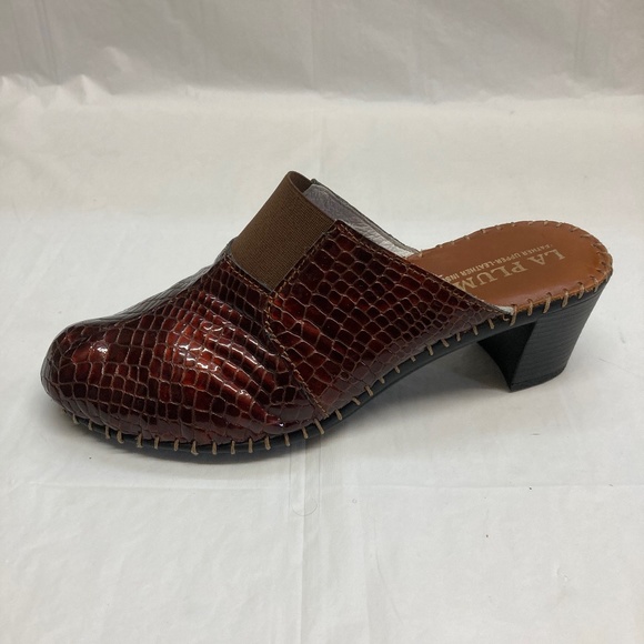 La Plume croc print leather mules/clogs - Picture 4 of 6